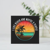 IK HOU VAN STRAND EN MISSCHIEN 3 MENSEN KAART (Staand voorkant)