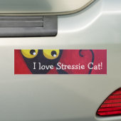 Ik hou van Stressie Cat. Bumpersticker (Op auto)