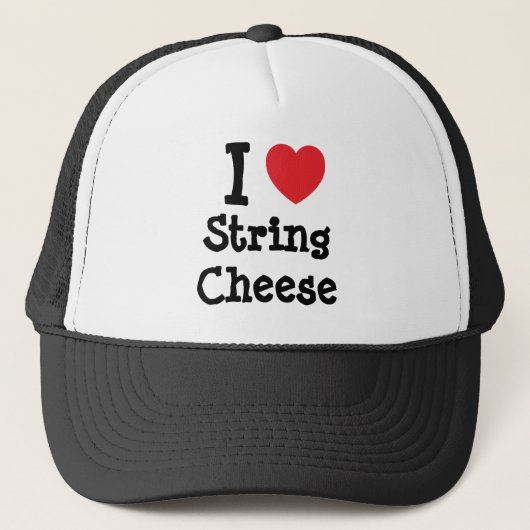 Ik hou van String Cheese hart T-Shirt Trucker Pet (Voorkant)