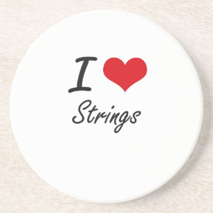 Ik hou van Strings Zandsteen Onderzetter