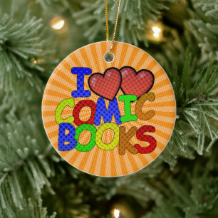 Ik hou van stripboeken keramisch ornament