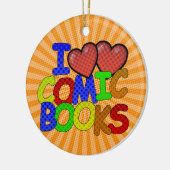 Ik hou van stripboeken keramisch ornament (Links)