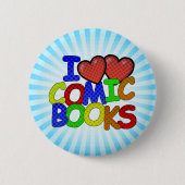 Ik hou van stripboeken ronde button 5,7 cm (Voorkant)