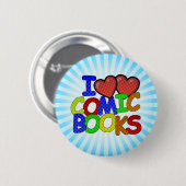 Ik hou van stripboeken ronde button 5,7 cm (Voorkant /achterkant)
