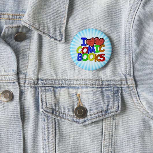 Ik hou van stripboeken ronde button 5,7 cm (In situ)