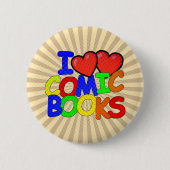 Ik hou van stripboeken ronde button 5,7 cm (Voorkant)