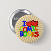 Ik hou van stripboeken ronde button 5,7 cm (Voorkant /achterkant)