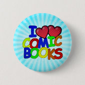 Ik hou van stripboeken ronde button 5,7 cm (Voorkant)