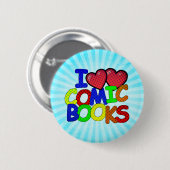 Ik hou van stripboeken ronde button 5,7 cm (Voorkant /achterkant)