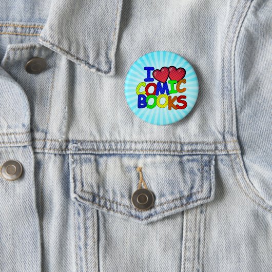 Ik hou van stripboeken ronde button 5,7 cm (In situ)