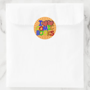 Ik hou van stripboeken ronde sticker