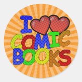 Ik hou van stripboeken ronde sticker (Voorkant)