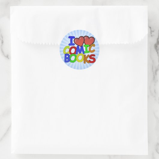Ik hou van stripboeken ronde sticker (Tas)