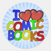 Ik hou van stripboeken ronde sticker (Voorkant)