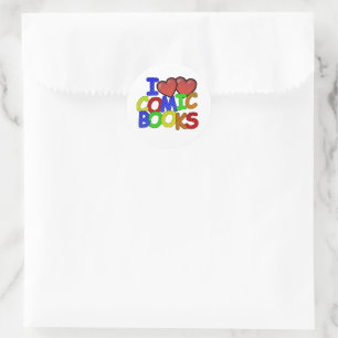 Ik hou van stripboeken ronde sticker
