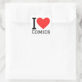 Ik hou van strips vierkante sticker (Tas)