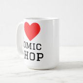 Ik hou van stripwinkel koffiemok (Voorkant links)