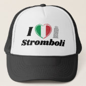 Ik hou van Stromboli Italiaanse hart vlag trucker  Trucker Pet (Voorkant)