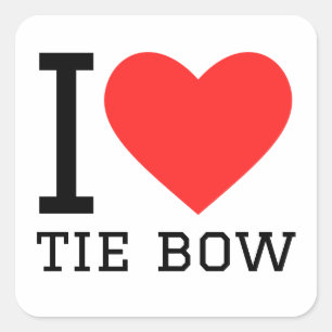 Ik hou van stropdassen boog vierkante sticker