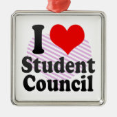Ik hou van Student Council Metalen Ornament (Voorkant)