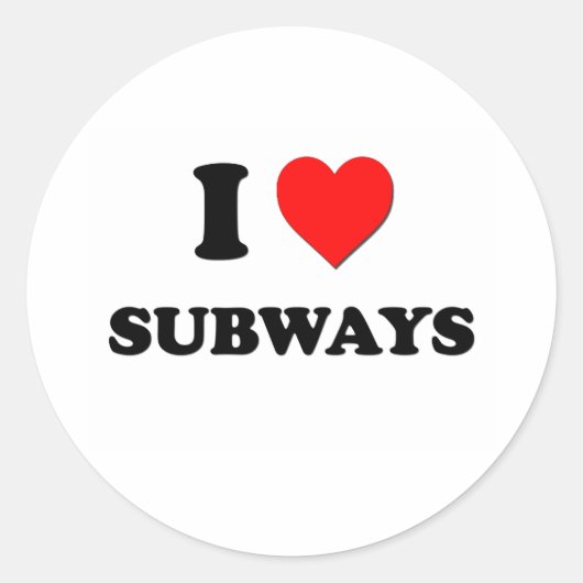 Ik hou van Subways Ronde Sticker (Voorkant)