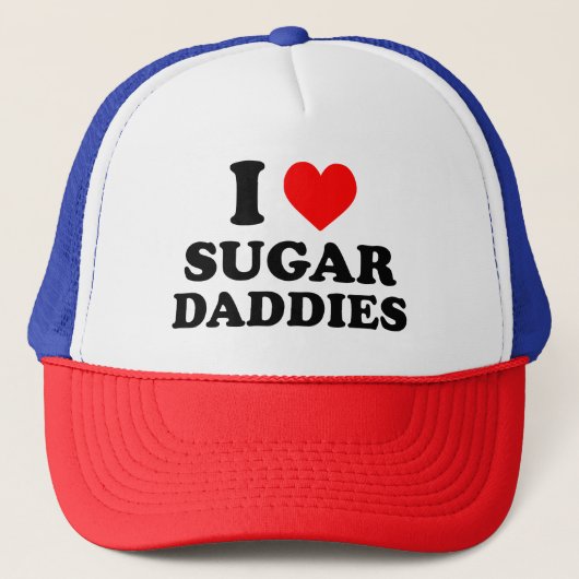 Ik hou van Sugar Daddies in Heart Sugar Daddies Trucker Pet (Voorkant)