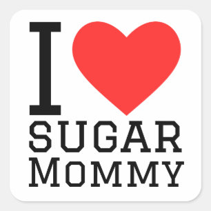 Ik hou van suikermammie vierkante sticker