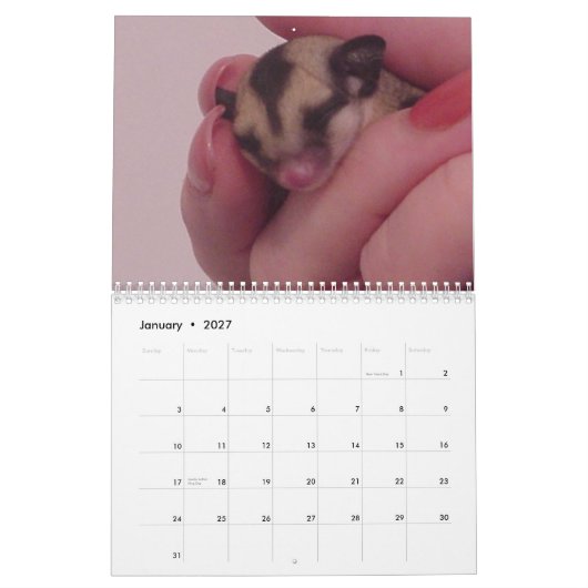 Ik hou van suikerzweefkalender kalender (Jan 2027)