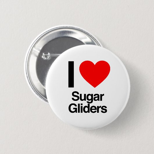 ik hou van suikerzweefvliegtuigen ronde button 5,7 cm (Voorkant /achterkant)