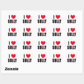 Ik hou van Sully I HEART Sully Ronde Sticker (Vel)