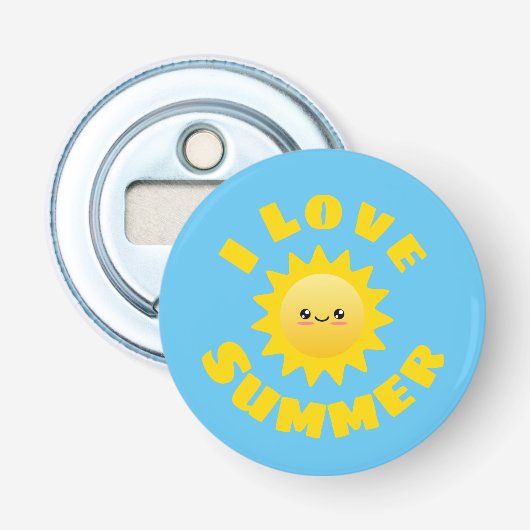 Ik hou van Summer Button Flesopener (Voorkant)