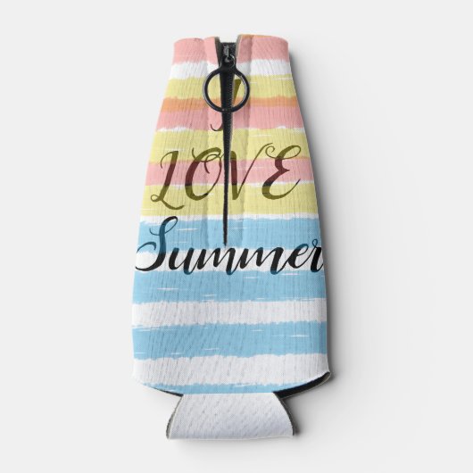 IK HOU VAN Summer Pink Yellow Blue Waterverf Strip Flesjeskoeler (Achterkant)