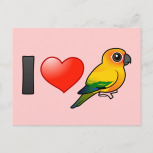 Ik hou van Sun Conures Briefkaart