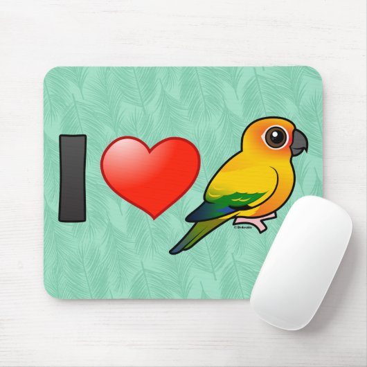 Ik hou van Sun Conures Muismat (Met muis)