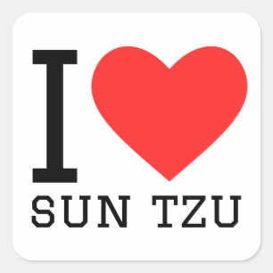 Ik hou van sun tzu vierkante sticker