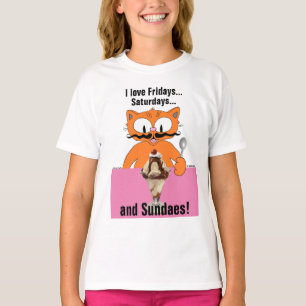 Ik hou van Sundaes (zondagen) Ijs Cute Zomer T-shirt