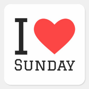 Ik hou van Sunday Square Sticker