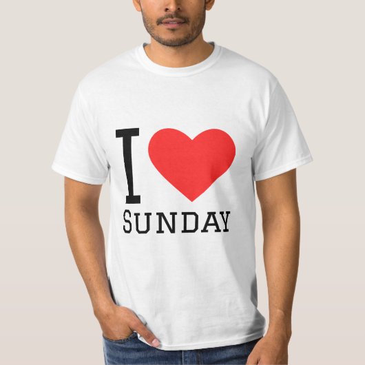 Ik hou van Sunday Square Sticker T-shirt (Voorkant)