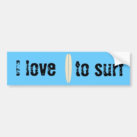 Ik hou van Surf Bumpersticker (Voorkant)