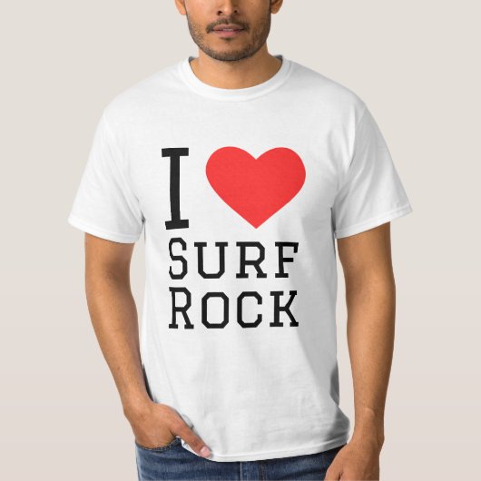 Ik hou van surf rock t-shirt (Voorkant)