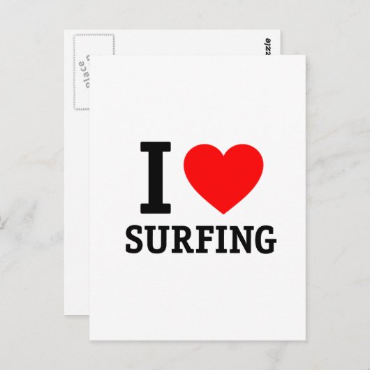 Ik hou van surfen briefkaart (Voorkant / Achterkant)
