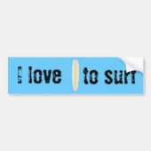 Ik hou van surfen bumpersticker (Voorkant)