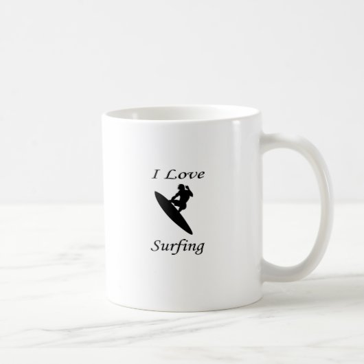 Ik hou van surfen koffiemok (Rechts)