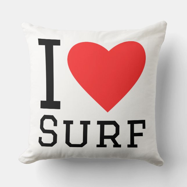 Ik hou van surfen kussen (Voorkant)