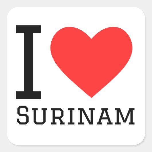 Ik hou van Suriname Vierkante Sticker (Voorkant)