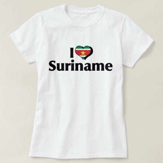 Ik hou van Suriname Vlag Shirt (Design voorkant)