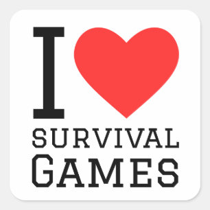 Ik hou van survival games vierkante sticker