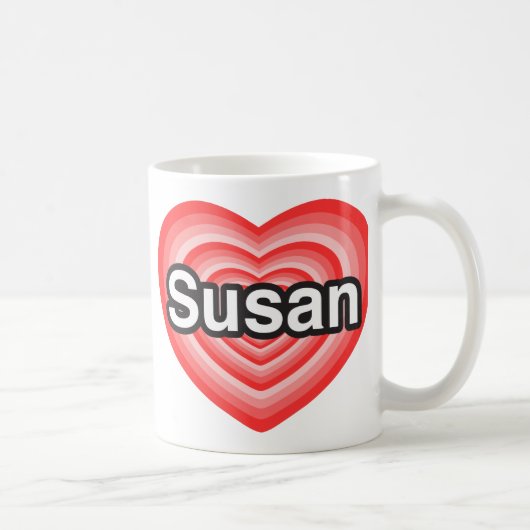 Ik hou van Susan. Ik hou van je Susan. Hart Koffiemok (Rechts)