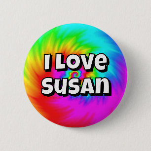 Ik hou van Susan (je kan de woorden veranderen) Ronde Button 5,7 Cm