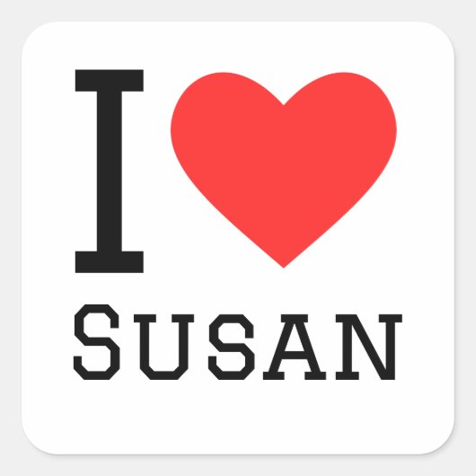 Ik hou van Susan Vierkante Sticker (Voorkant)